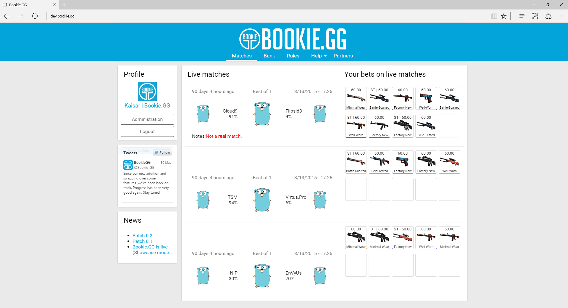 Bookie.GG - Gambling platform project